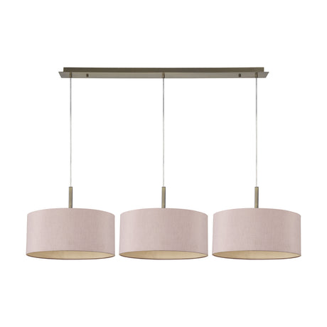 Baymont 3 Light Pendant Light 1.29m Drop Taupe - Antique Brass
