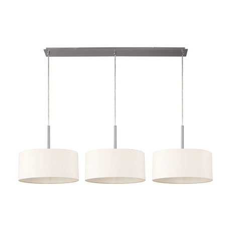 Baymont E27 Pendant Light 1.29m Drop Nude Beige - Satin Nickel
