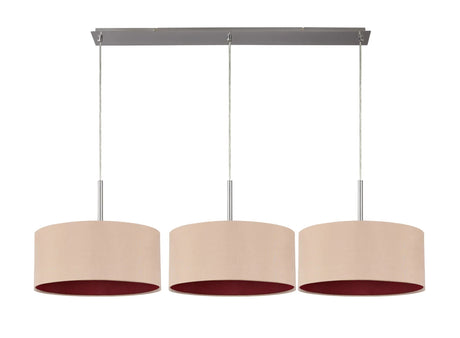 Baymont 3 Light Pendant Antique Gold 1.29m Long - Satin Nickel