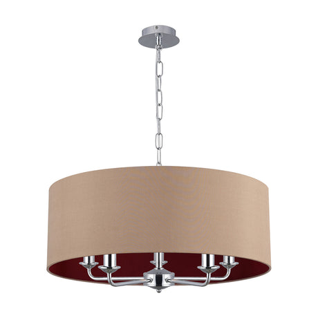 Banyan 5 Light Pendant Light 60cm Antique Gold - Polished Chrome
