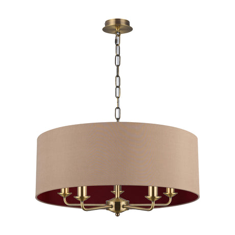 Banyan 5 Light Pendant Light 60cm Antique Gold - Antique Brass