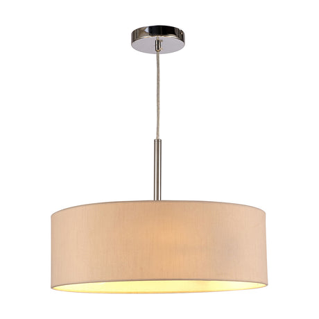 Baymont 3 Light Pendant Light 45cm Nude Beige - Polished Chrome