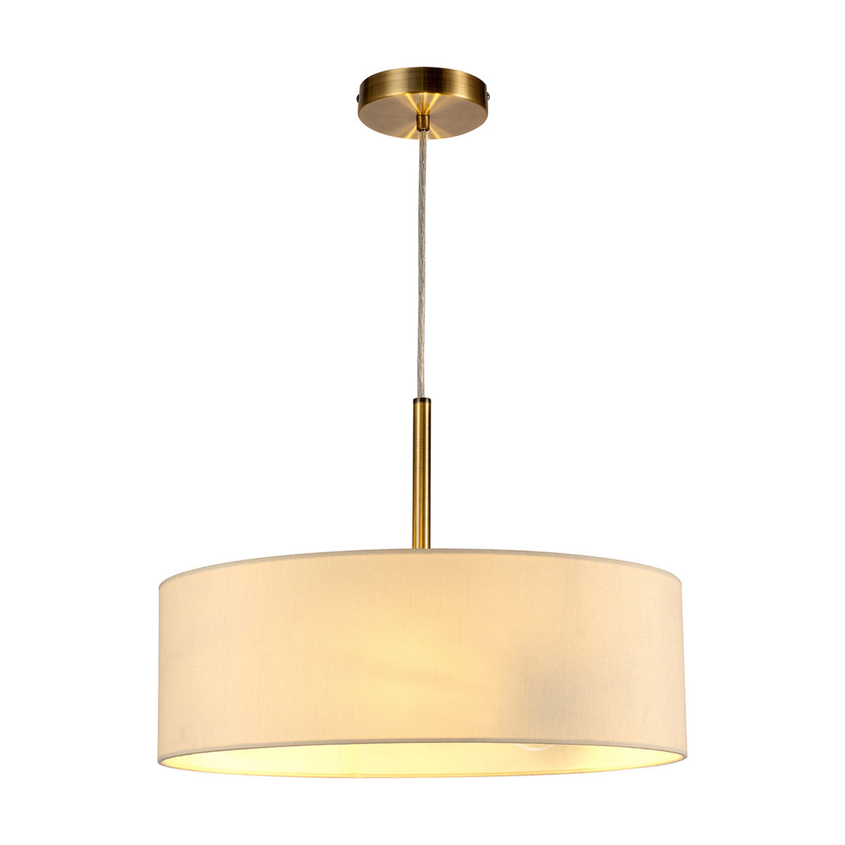 Baymont 3 Light Pendant Light 45cm Ivory Pearl - Antique Brass