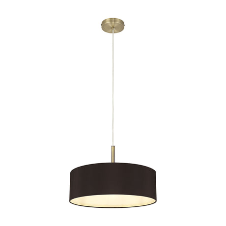 Baymont 3 Light E27 Pendant Light 45cm Black - Antique Brass