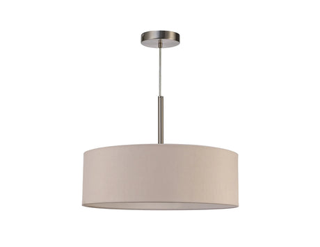 Baymont 3 Light Pendant Light 45cm Nude Beige - Satin Nickel