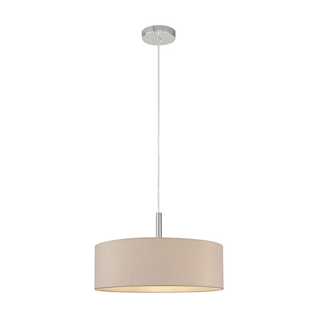 Baymont 5 Light Pendant Light 45cm Nude Beige - Polished Chrome