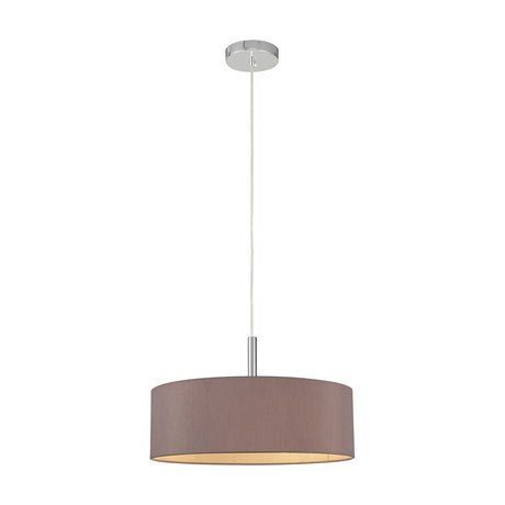 Baymont 5 Light E27 Pendant Light 45cm Taupe - Polished Chrome