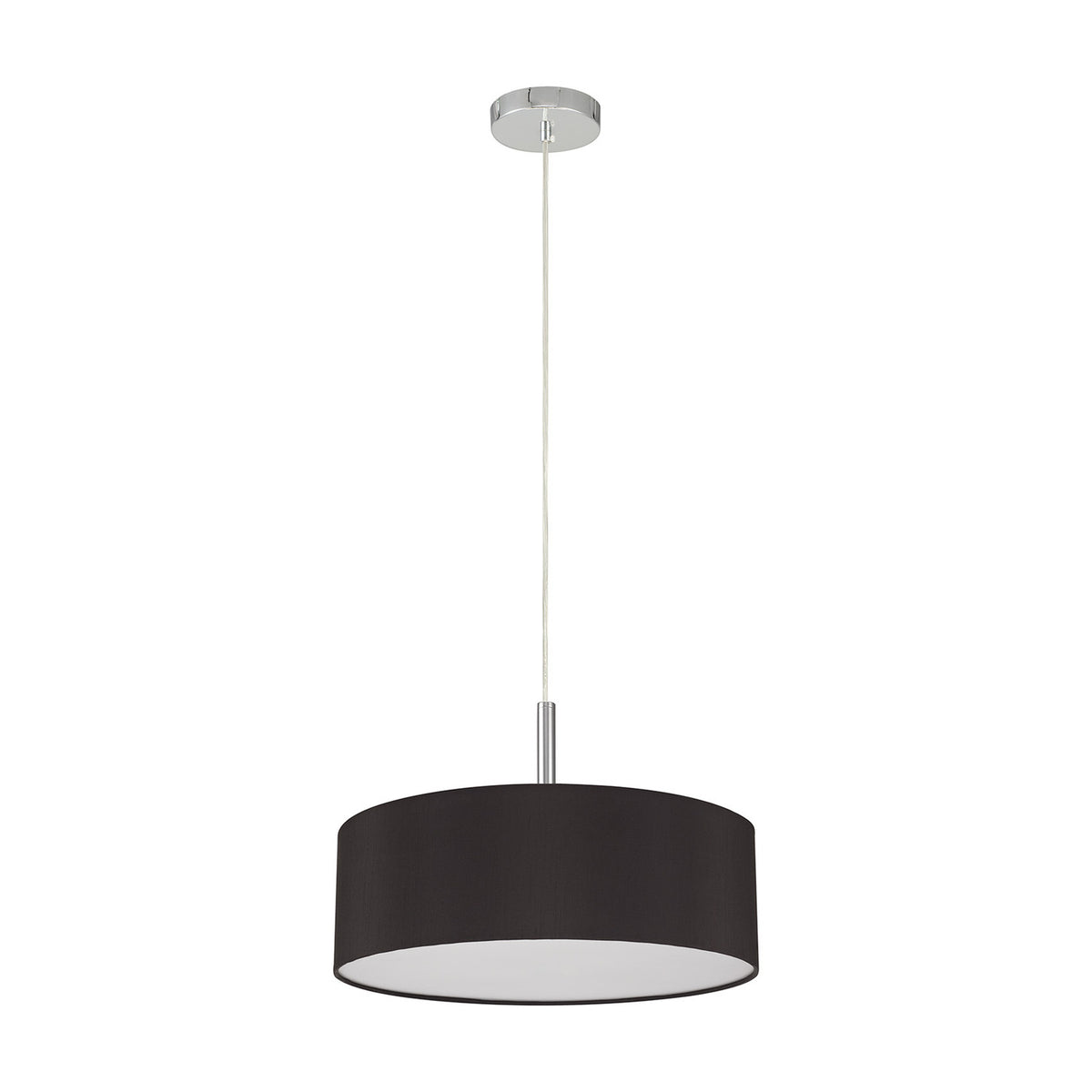 Baymont 5 Light E27 Pendant Light 45cm Black - Polished Chrome