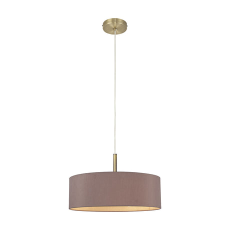 Baymont 5 Light E27 Pendant Light 45cm Taupe - Antique Brass