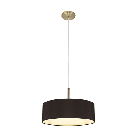 Baymont 5 Light E27 Pendant Light 45cm Black - Antique Brass