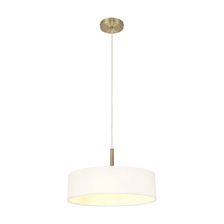 Baymont 5 Light E27 Pendant Light 45cm White - Antique Brass