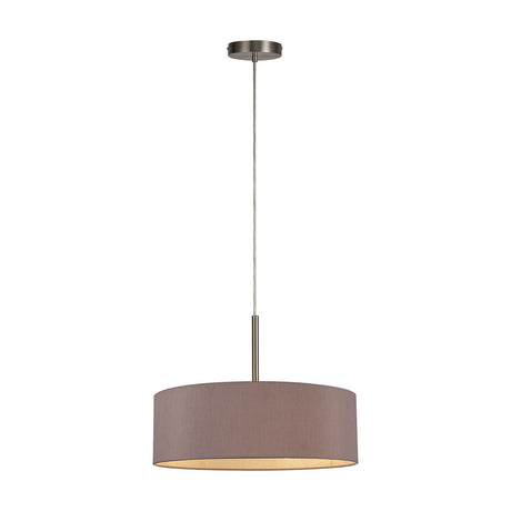 Baymont 5 Light E27 Pendant Light 45cm Taupe - Satin Nickel