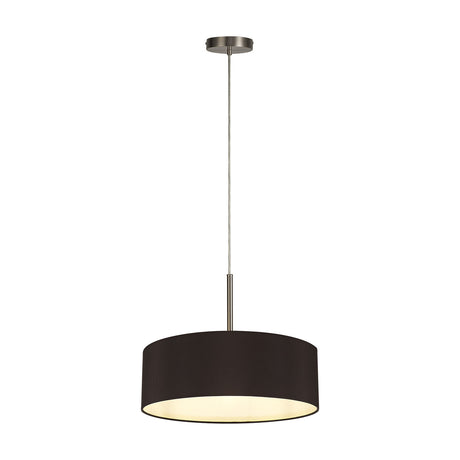 Baymont 5 Light E27 Pendant Light 45cm Black - Satin Nickel