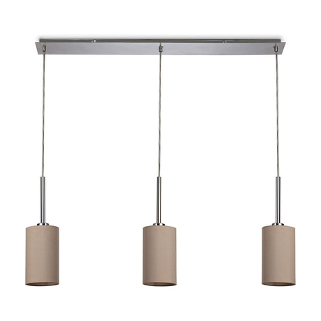 Baymont E27 Pendant Light 1.07m Drop Nude Beige - Polished Chrome