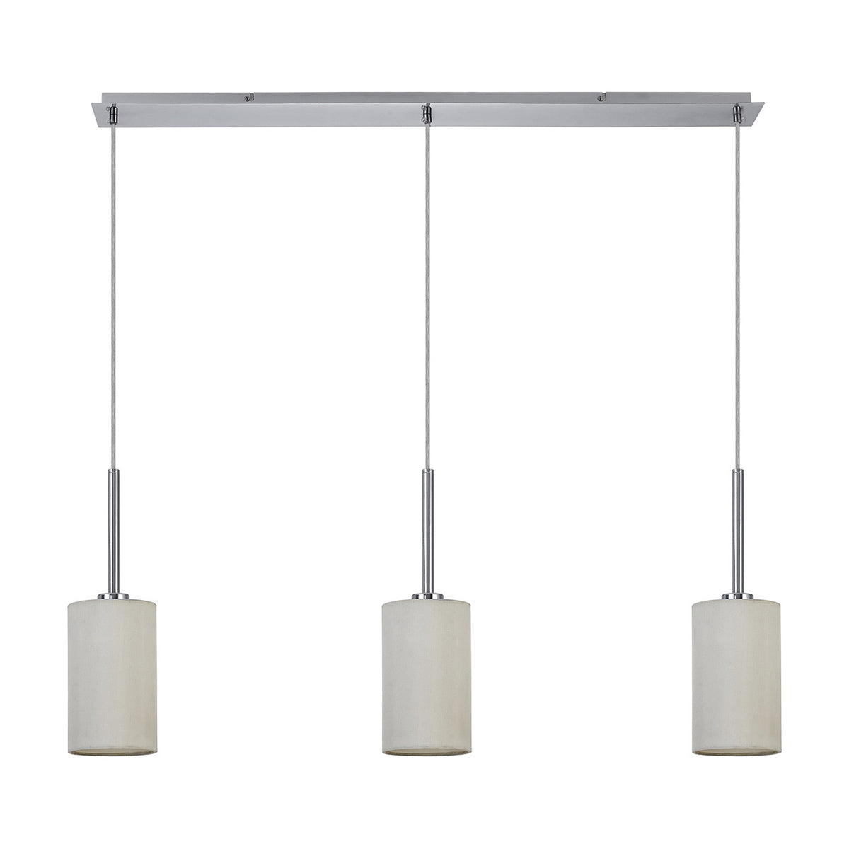 Baymont 3 Light Pendant Light 1.07m Drop White - Polished Chrome