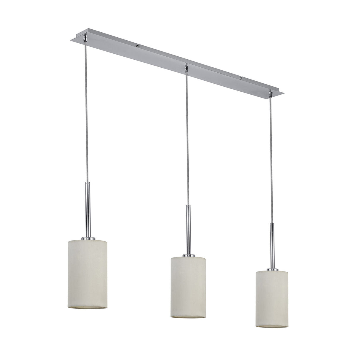 Baymont 3 Light Pendant Light 1.07m Drop White - Polished Chrome