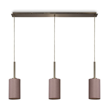 Baymont 3 Light Pendant Light 1.07m Drop Taupe - Antique Brass