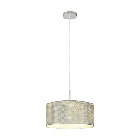Baymont 3 Light Pendant Light 40cm Silver Leaf - Polished Chrome