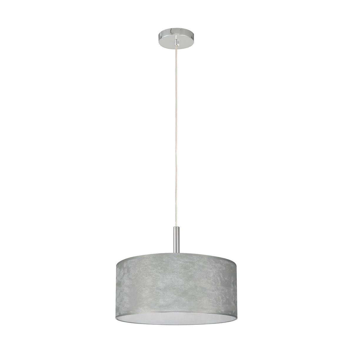 Baymont 3 Light Pendant Light 40cm Silver Leaf - Polished Chrome