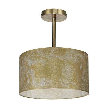 Baymont E27 Semi Flush Ceiling Light Gold Leaf - Antique Brass