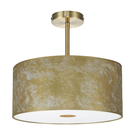 Baymont Semi Flush Ceiling Light 40cm Gold Leaf - Antique Brass