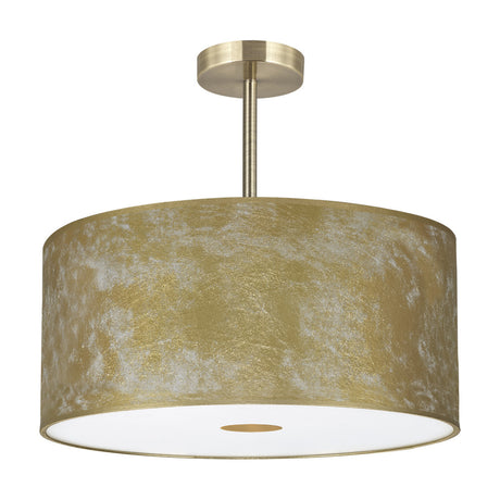 Baymont Semi Flush Ceiling Light 50cm Gold Leaf - Antique Brass