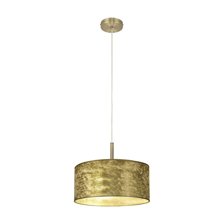 Baymont 3 Light E27 Pendant Light 40cm Gold Leaf - Antique Brass