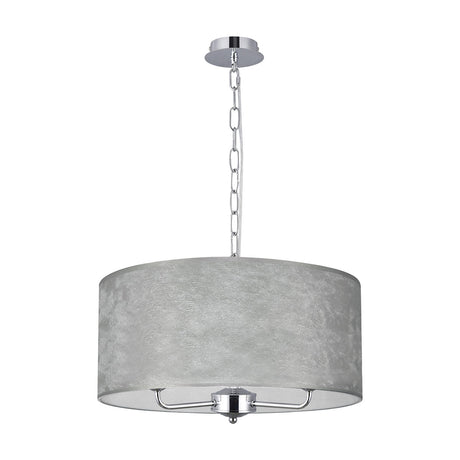 Banyan 3 Light Pendant Light 50cm Silver Leaf - Polished Chrome