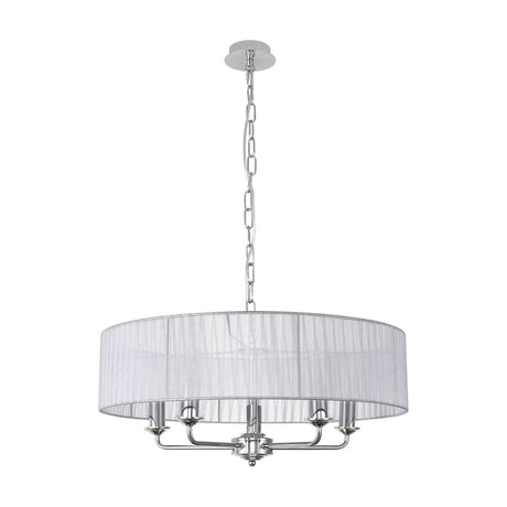 Banyan 5 Light E14 Pendant Light 45cm Grey - Polished Chrome
