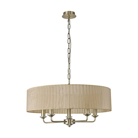Banyan 5 Light E14 Chandelier 60cm Soft Bronze - Antique Brass