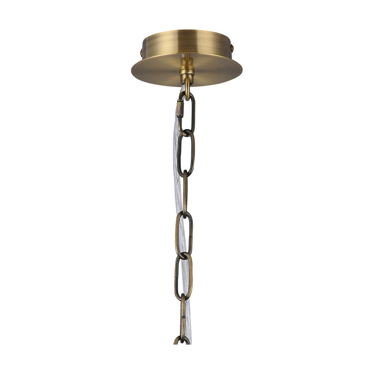 Banyan 3 Light E14 Pendant Light 45cm Grey - Antique Brass