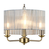 Banyan 3 Light E14 Pendant Light 45cm Grey - Antique Brass