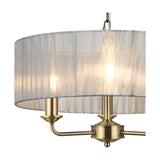 Banyan 3 Light E14 Pendant Light 45cm Grey - Antique Brass