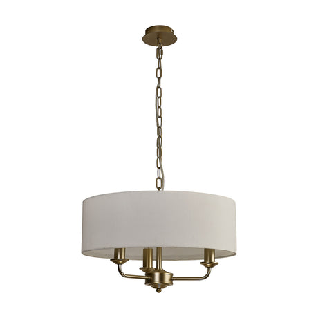 Banyan 3 Light E14 Pendant Light 45cm White - Champagne Gold