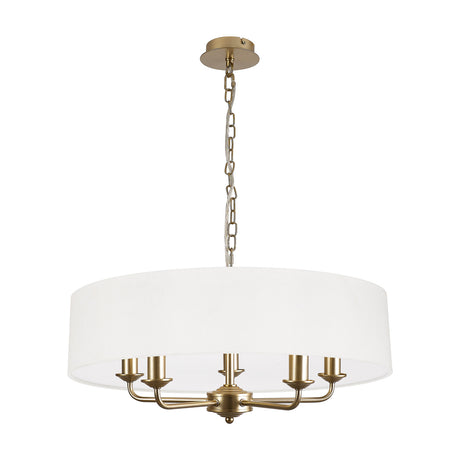 Banyan 5 Light E14 Pendant Light 60cm White - Champagne Gold