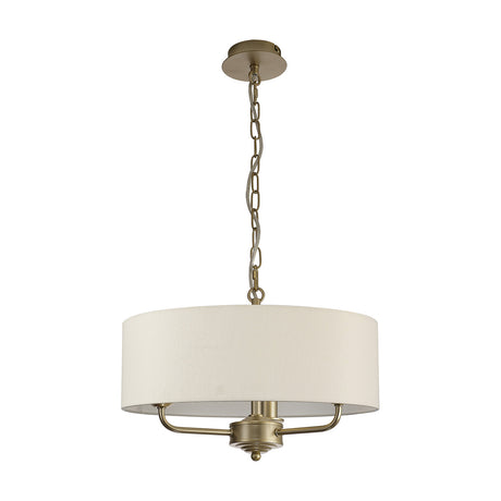 Banyan 3 Light E14 Pendant Light 45cm Nude Beige - Champagne Gold