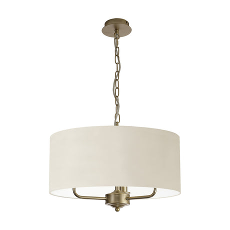 Banyan 3 Light Pendant Light 50cm Ivory Pearl - Champagne Gold