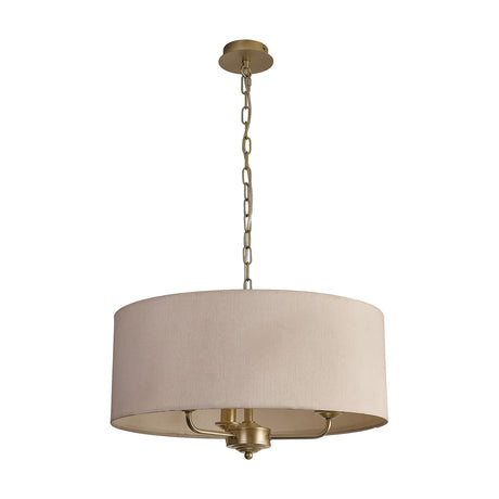Banyan 3 Light E14 Pendant Light 50cm Nude Beige - Champagne Gold