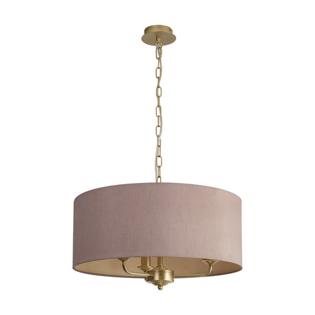 Banyan 3 Light E14 Pendant Light 50cm Taupe - Champagne Gold