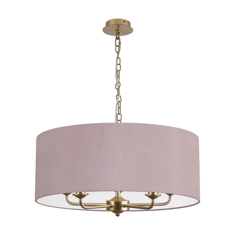 Banyan 5 Light E14 Pendant Light 60cm Raw Cocoa - Champagne Gold