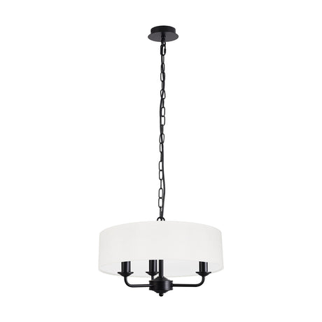 Banyan 3 Light E14 Pendant Light 45cm White - Matt Black