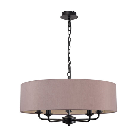 Banyan 5 Light E14 Pendant Light 60cm Taupe - Matt Black