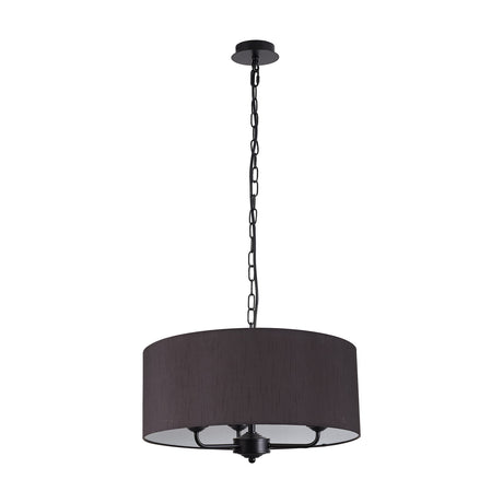 Banyan 3 Light E14 Pendant Light 50cm Black - Matt Black