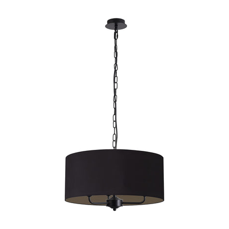 Banyan 3 Light E14 Pendant Light 50cm Midnight Black - Matt Black