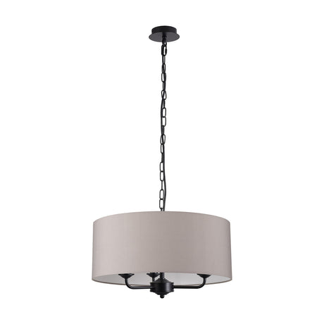 Banyan 3 Light E14 Pendant Light 50cm Grey - Matt Black