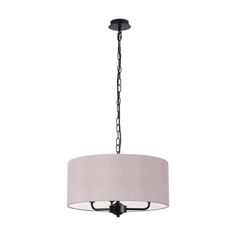 Banyan 3 Light E14 Pendant Light 50cm Taupe - Matt Black