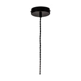 Cawdor E27 pendant light with matt black round ceiling rose and single twisted cord, shown on a plain white background.