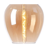 E27 Pendant Light 25cm Amber - Pewter