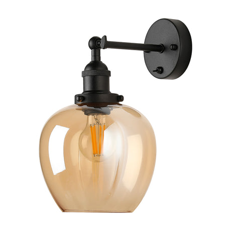E27 Wall Light 28cm High - Matt Black