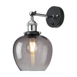 Cawdor Wine Glass Wall Light 28cm High Smoke - Polished Chrome